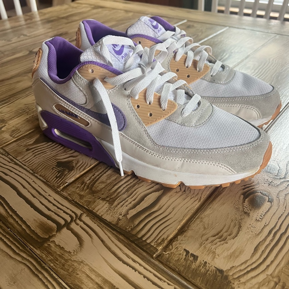 Nike Air Max Sneakers - White, Purple, Tan - Picture 2 of 6
